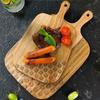 Acacia Wood Board, Wooden Cooked Food Board with Handle, Paddle, Cheese Board, Service Board for Kitchen Meat, Pizza, Cheese