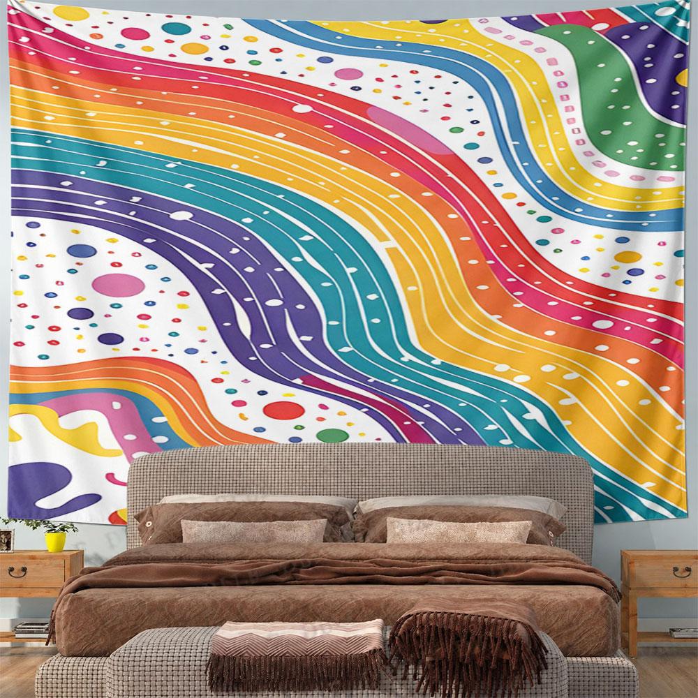 Colorful Abstract Rainbow Pattern Pattern Wall Hanging Tapestry Decorative Tapestry Home Decor for Bedroom and Living Room