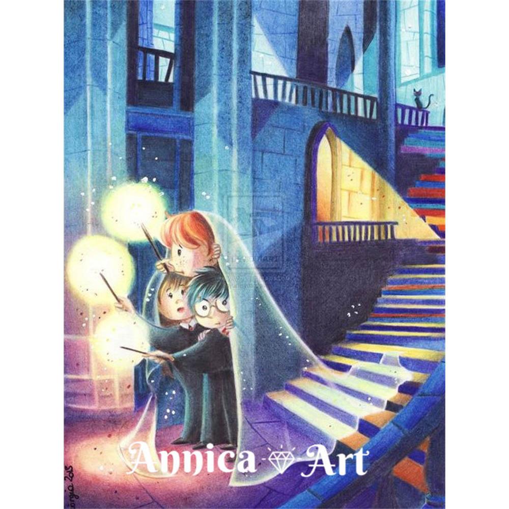 Harry Potter Cartoon Mosaic Art Stitch 5d Diamond Painting Magic School Canvas Creation Puzzle Artificial New 2026 Couples