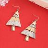 Элегантные серьги-подвески в виде рождественской елки из цинкового сплава, не содержат никель, идеально подходят для праздничных вечеринок и повседневной одежды.