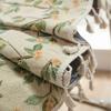 Шторы Boho Floral Bird Curtains - Светофильтрующие готовые шторы для кухни и эркера | Жаккардовый текстиль с кисточками (Установка без шитья)