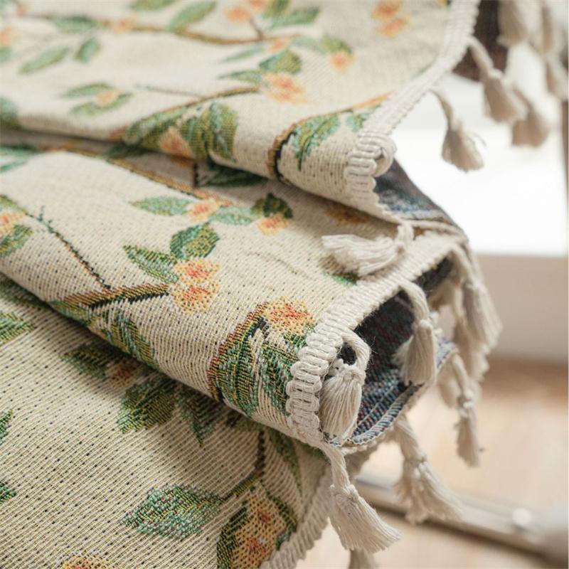 Шторы Boho Floral Bird Curtains - Светофильтрующие готовые шторы для кухни и эркера | Жаккардовый текстиль с кисточками (Установка без шитья)
