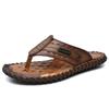 Модные новые мужские нескользящие тапочки Летние мужские шлепанцы Кожаные Легкие Удобные Пляжные Балетки Домашние Тапочки Уличные Мужские Шлепанцы