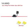 Waterproof Mini Small Medium Auto Fuse Holder 16/14/12/10AWG Car Blade Fuse wire cable 10A 20A 30A 50A fuse Power Socket Fuse Holders1