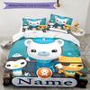 3pcs Custom Name The Octonauts Bedding Set Duvet Cover Closure Includes 1 Duvet Cover & 2 Pillowcases, Soft and Comfortable for All Seasons.