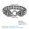 Wolf Head Bracelets Men's Stainless Steel Chain Charm Leather Punk Biker Jewelry Rock Viking Wristband Fashion Accessories Gifts