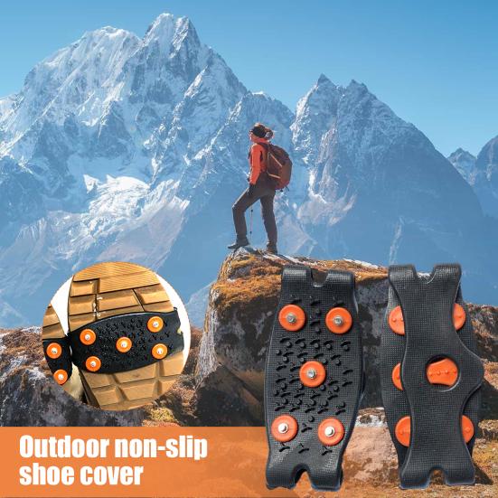 1 Pair Ice Grips 5-Stud Snow Gripper Over Shoe Boot Traction Cleat Anti-slip