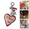 Handcrafted Felt Heart Charm Keychain Unique Felt Heart Keyring Pendant I Love You Love Token Charm for Personal Use