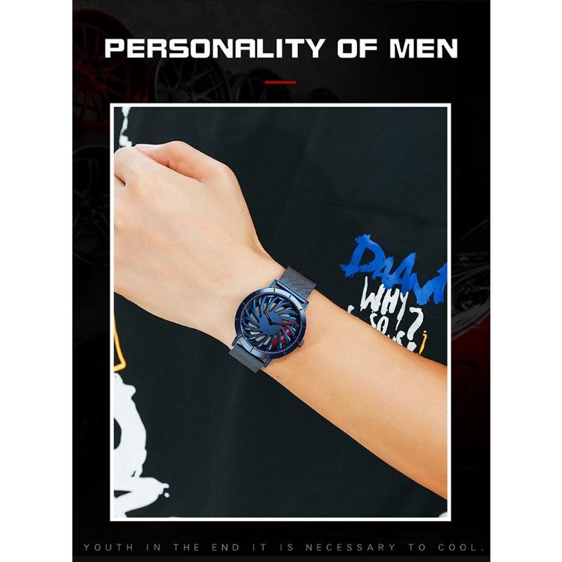 Сеть новых продуктов с кварцевыми часами Модные трендовые часы Простые креативные кварцевые мужские часы с полым автомобилем на колесиках