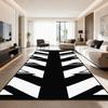 Black White Stripe Carpet Living Room Modern Style Decoration Sofa Side Non-slip Floor Mat Soft Washable Bedroom Cloakroom Rugs