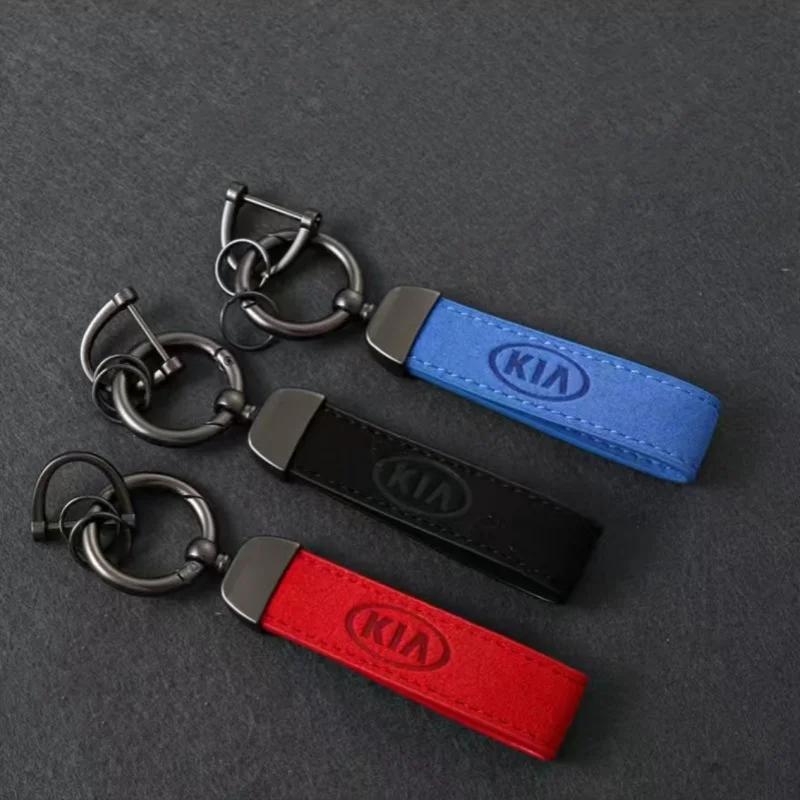 Automobile Interior Supplies Leather Metal Car Key Chain For Kia Ceed Rio Sportage Picanto K5 K9 Souranto Parts lqrd40