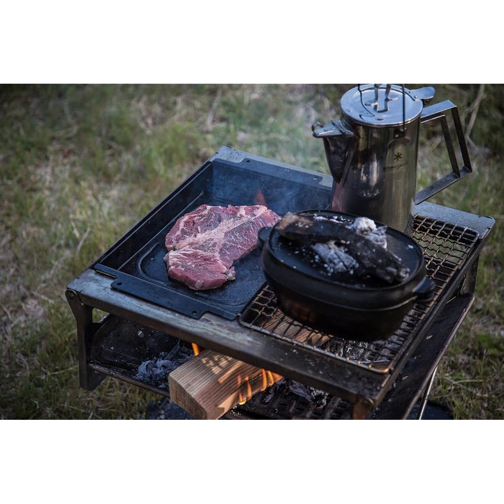 Snow Peak Grill Bridge L ST-032GBR for Fire Pit, Durable Steel Construction, Portable Design