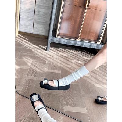 Версия из овчины~ Кожаные балетки Мэри Джейн из шелкового сатина с ромбовидной пряжкой, женская обувь для званого ужина