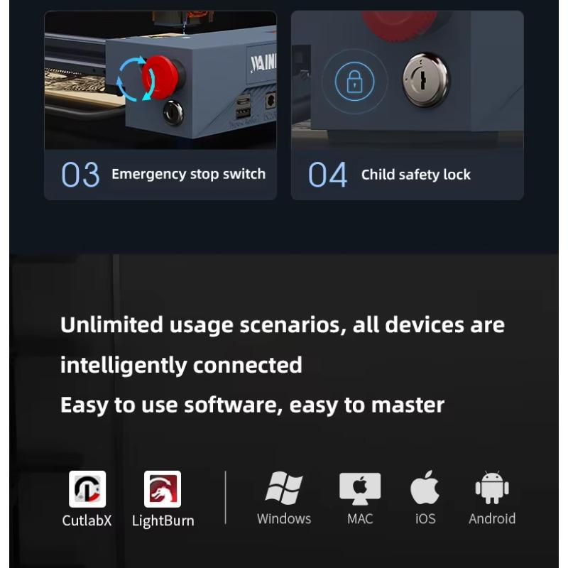 Fully Automatic Portable Laser Engraver - Compact Desktop Household Cutting & Marking Machine for Home DIY