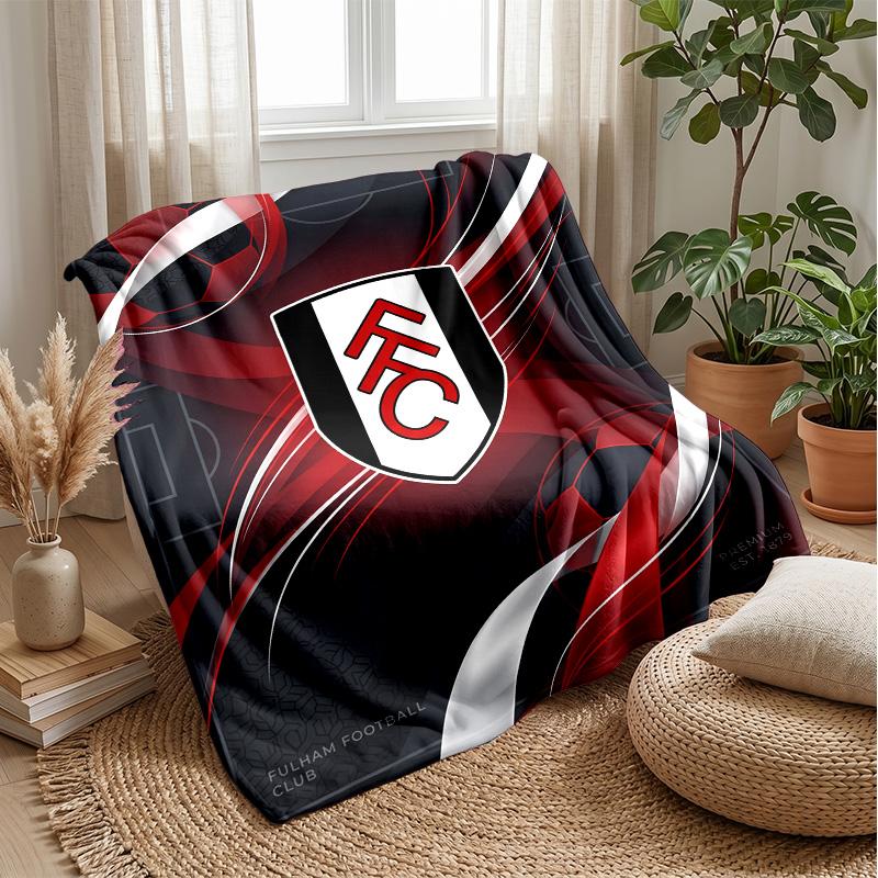 Fulham Football Print Flannel Blanket, Soft Warm Lightweight Throw Blanket for Sofa Bed Camping