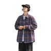 Japanese Plaid Shirt Men's Long-sleeved Spring and Autumn Retro Teenager Feel Handsome Trendy Casual Shirt Jacket
