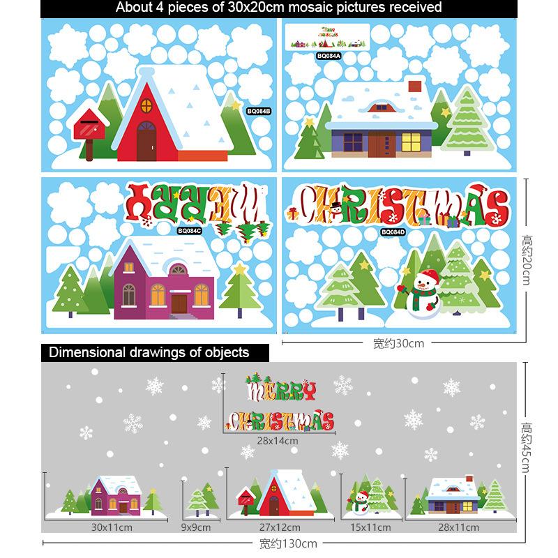 Christmas Window Decal Santa Claus Snowflake Stickers Winter Wall Decals For Kids Rooms New Year Christmas Window Decorations