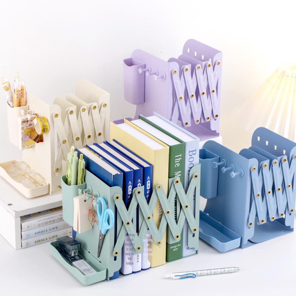 Регулируемая металлическая подставка для книг и настольный органайзер с пеналом для студентов