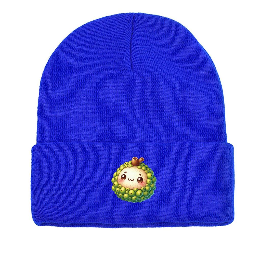 Cartoon Jackfruit Warm Knitted Cap Beanie, Fruit Woman Cap Cuff Fit Simple Headwear Knit Cap Beanie