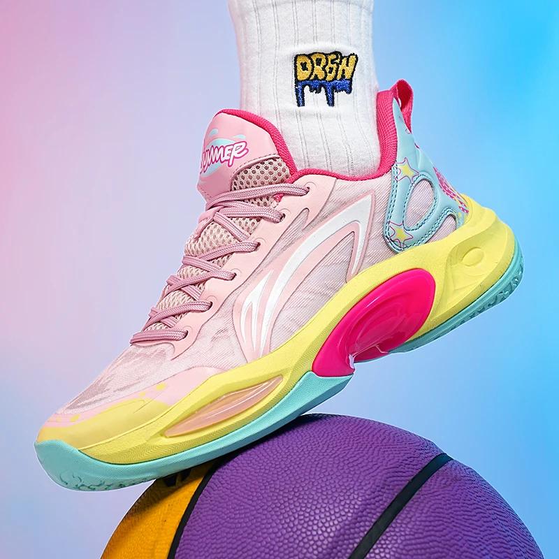 Модные мужские баскетбольные кроссовки Атлетические Оригинальные Спортивные Мужские Студенческие Нескользящие Уличные Дышащие Кроссовки Полевые Тренировочные Баскетбольные Кроссовки