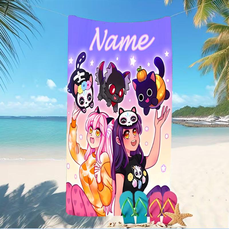 Customizable personalized beach towels Aphmau themed designs.Suitable for the beach, yoga, sports;ideal as beach accessories