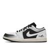 Jordan Air Jordan 1 Slip Resistant Abrasion Resistant Low top Vintage Basketball Shoes Unisex White Black 553558-081(Team661-)