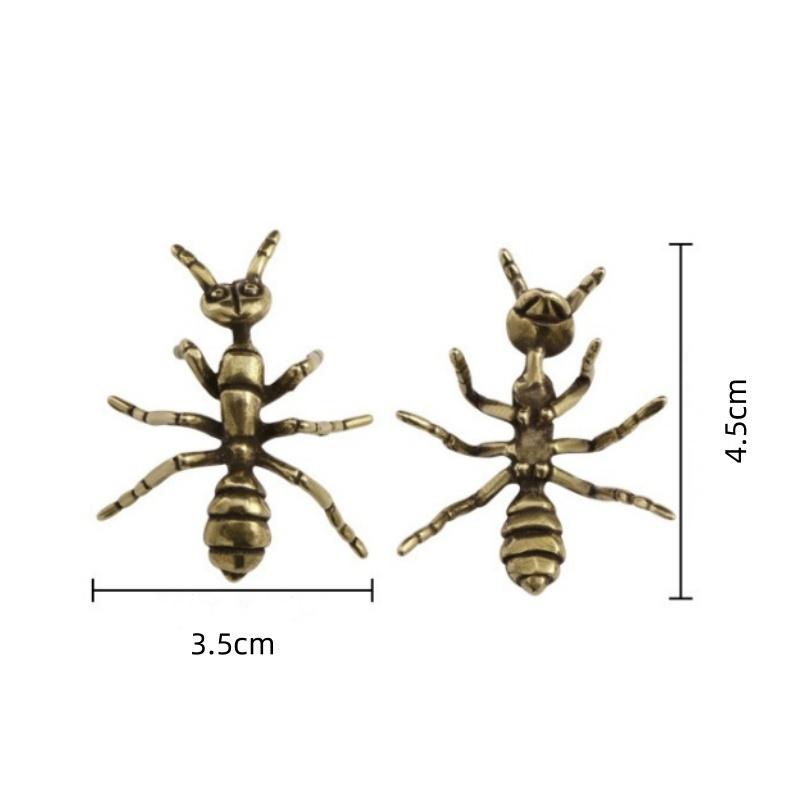 Retro Ant Ornament Copper Insect Tea Pet Figurines Miniatures Antique Brass Crafts Cute Home Decoration Gifts