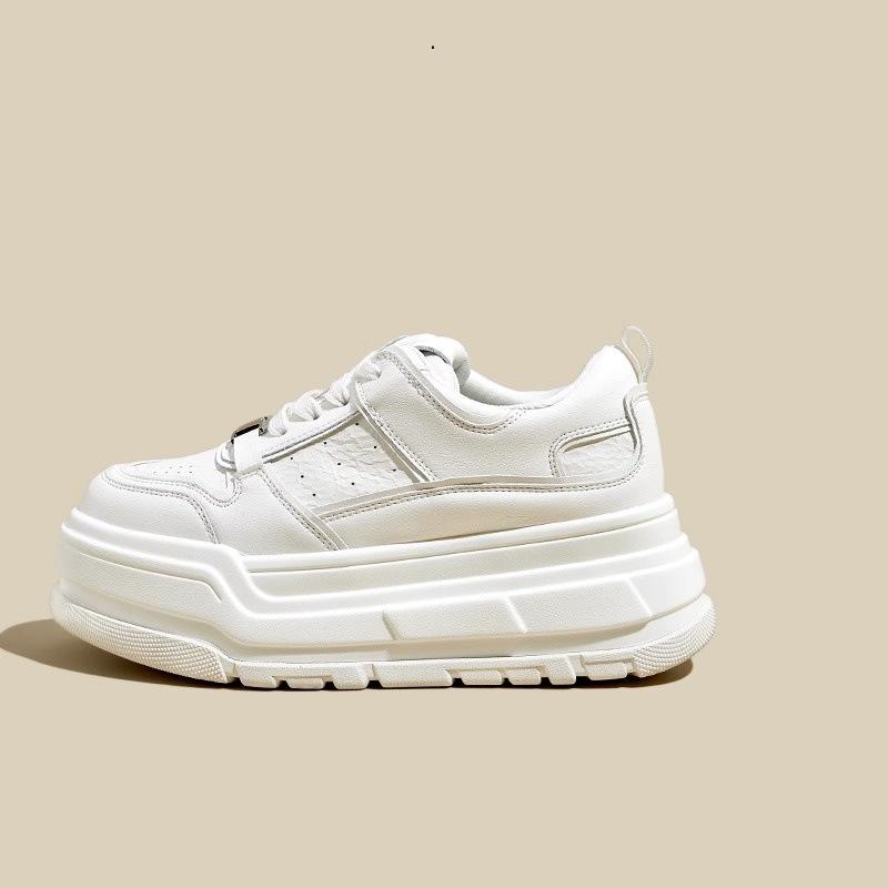 Platform White Shoes Women's Spring New Casual Sports Shoes Lightweight Versatile Board Shoes Women