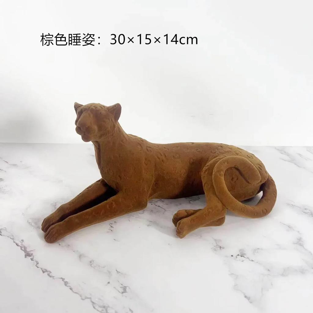 Леопардовая скульптура из смолы, имитирующая животных, декоративные фигурки гепарда, декоративные аксессуары