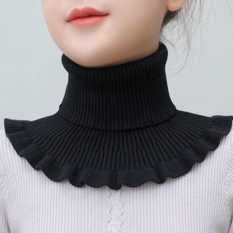 Neck Women's Head Autumn and Winter Warm Neck Cover Cervical Vertebrae with Decorative Fake Collar Knitted High-necked Wool Collar