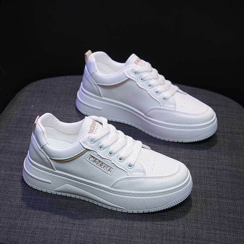 Осенние новинки, дышащие белые туфли, женские повседневные кроссовки, универсальные туфли на толстой подошве и платформе для женщин