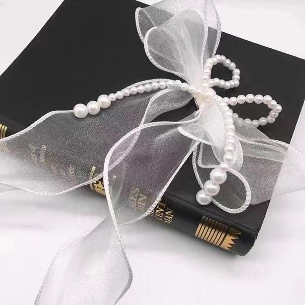 Princess Style Pearl Bow Curtains Straps Pearl Bow Design Curtains Binding Rope Room