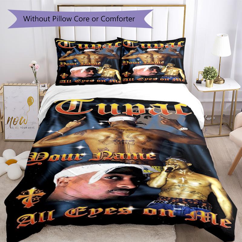 2pac Customizable Name Bed Linens Perfect for Living Rooms Wrinkle Resistant Custom Room Decor Perfect Gift for Valentine’s Wedding Birthday
