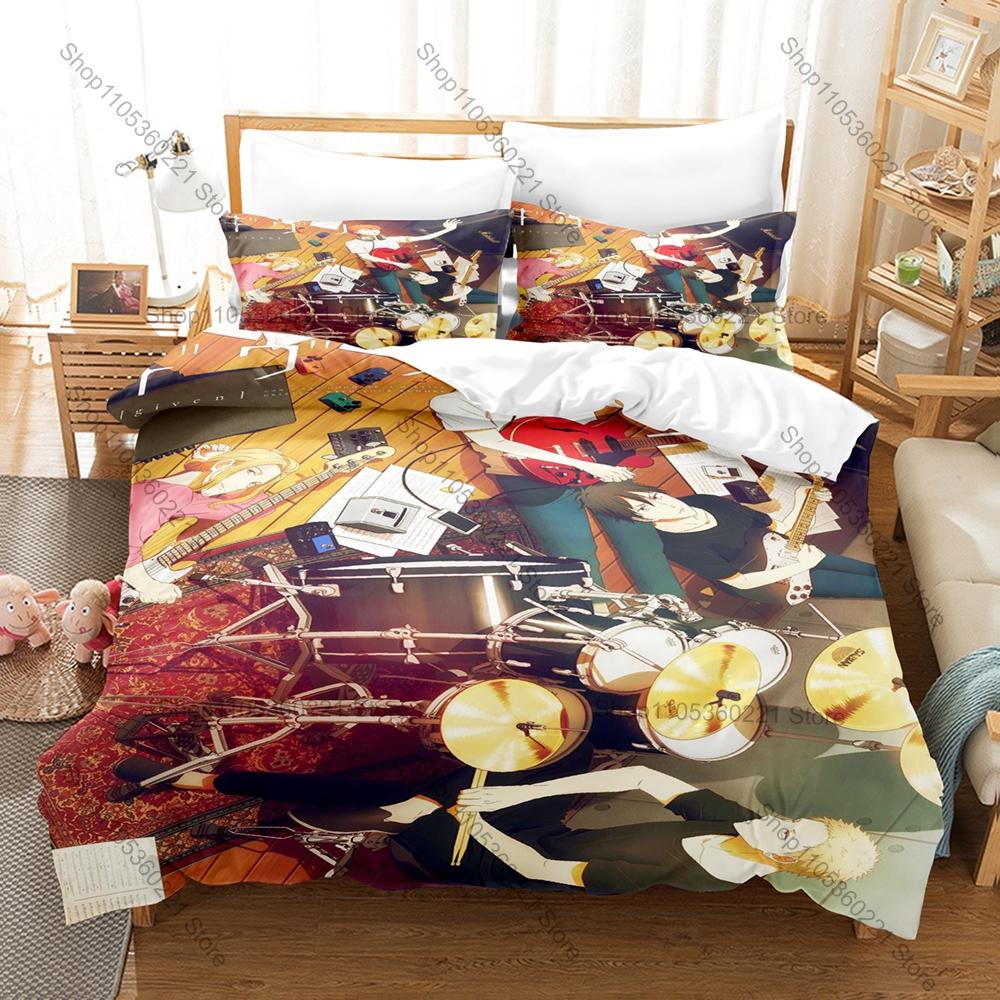 Anime Collage Given Band Live Music Scene BL Anime Merch 3PCS Bedding Duvet Cover + 2 Pillowcases Home Decoration