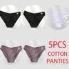 FINETOO 5Pcs/Set Women Cotton Panties Female Underwear Solid Color Underpants Sexy Lingerie Knickers for Woman Briefs Intimates