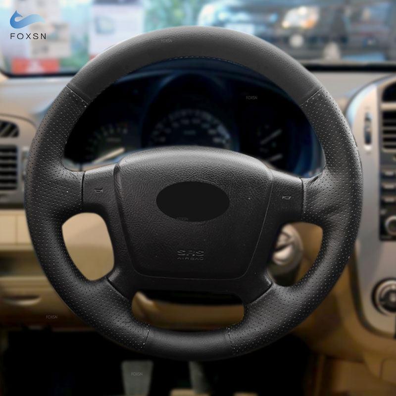 Оплетка на руль для Kia Cerato 2005 2006 2007 2008 2009-2012 для старого Kia Ceed кожаный чехол на руль автомобиля черный