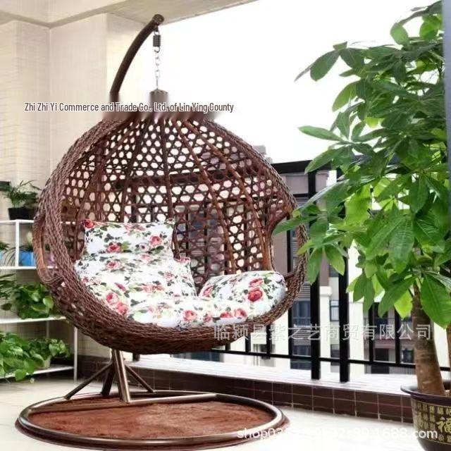 Двойное подвесное кресло-корзина из ротанга: Подвесное кресло-гнездо для птиц для помещений и улицы, для балкона и отдыха