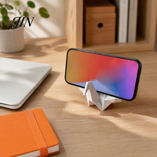 Office Desk Phone Holder Muscular Origami Cranes Holder, 3D Printed Mobile Decorative Stand Stand, Universal Cell Mount for Desktop Decoration