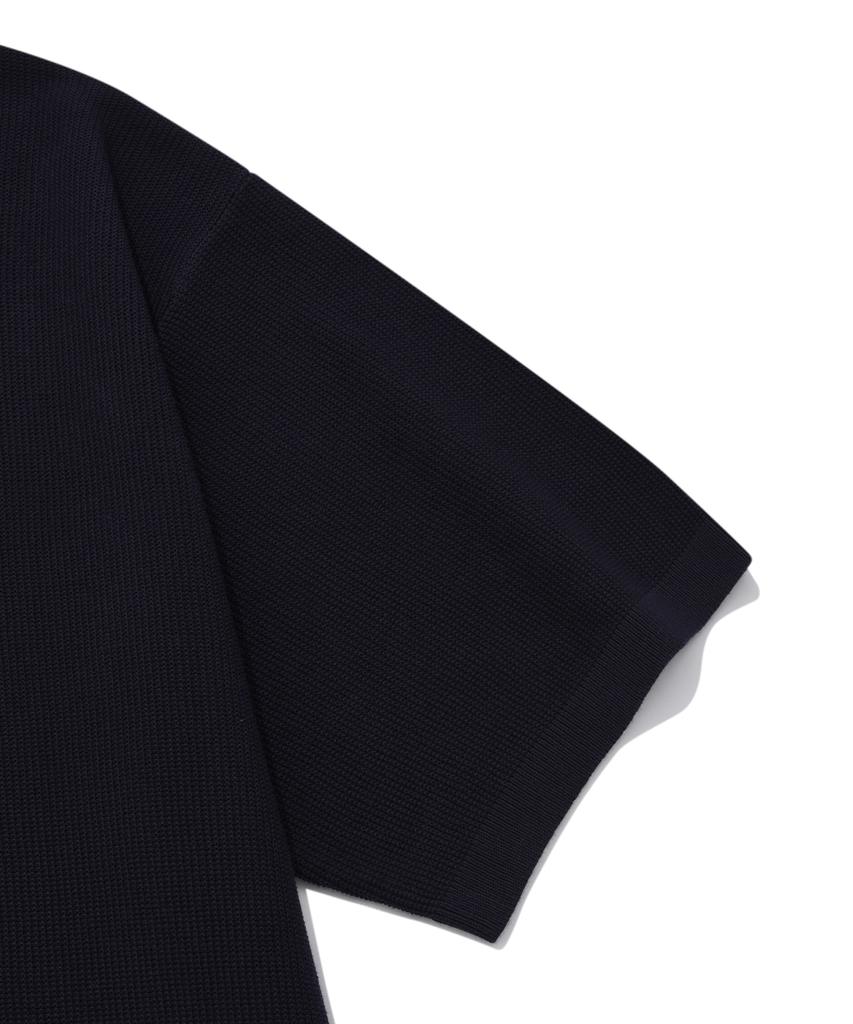 COVERNAT Whale Logo Collar Half Knit Navy