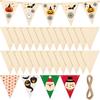20/30 DIY wooden triangle banner, blank wood chip hanging, suitable for home, Halloween and Christmas crafts