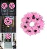 Halloween Spider Wreath Door Hanging Ornament With Pink Mesh For Party Decor And Venue Setup