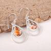 Orange Copper Turquoise Gemstone Jewelry, 925 Solid Sterling Silver, Handmade Balancing Earrings For Gift