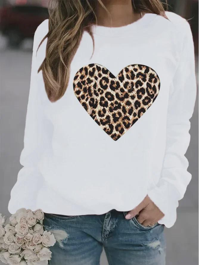 2024 Women's European & American Animal Print Round Neck Sweatshirt