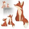 1 Set Wooden Fox Door Corner Decoration Mother Little Fox Door Frame