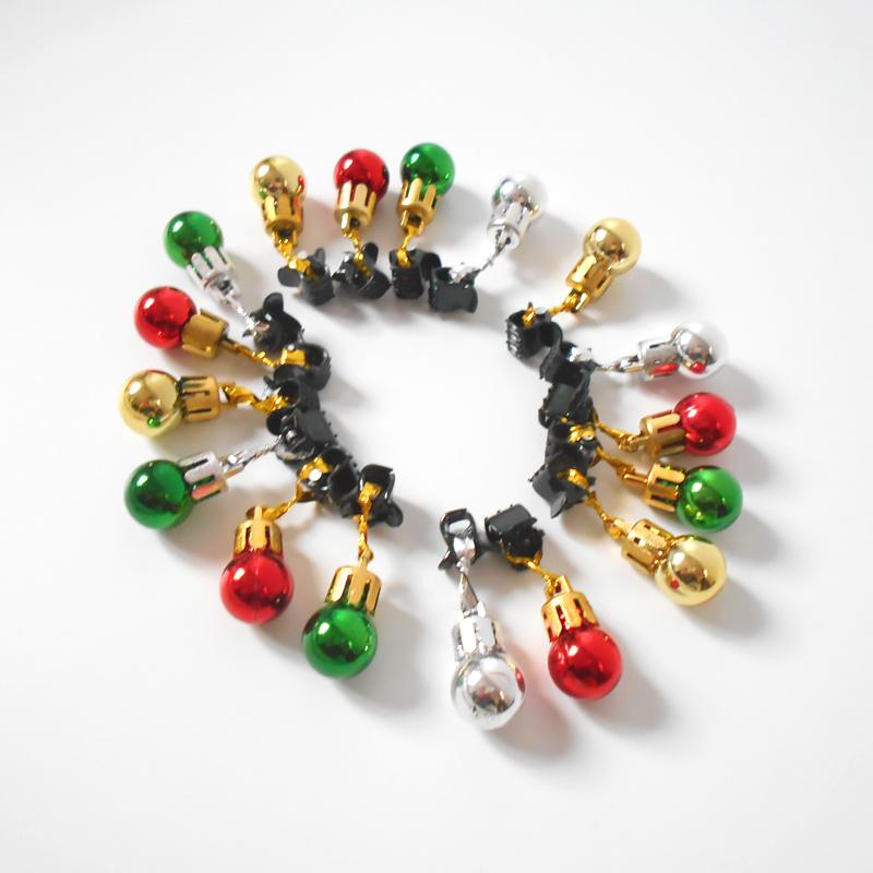 12pcs/Pack Mini Small Bell Man Colour Light Bulb Christmas Ornament Pendant Funny Gifts Accessories