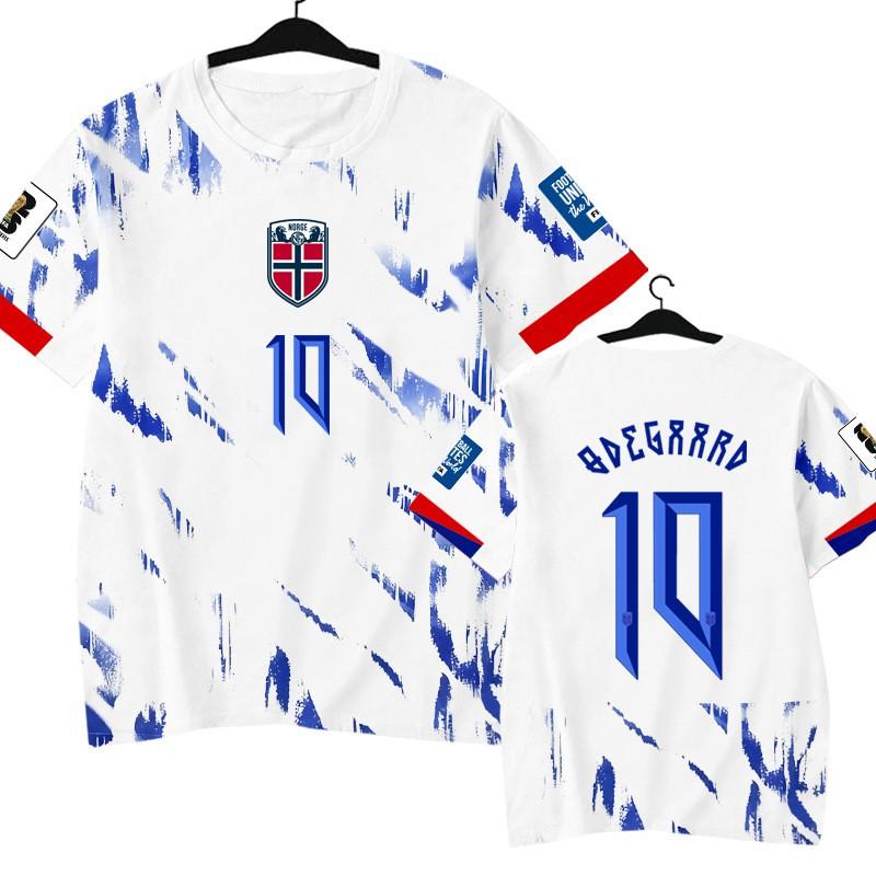 Mens Norway National Team Haaland Player Edition Dry Fit Short Sleeve T-Shirt Sport Casual Tee
