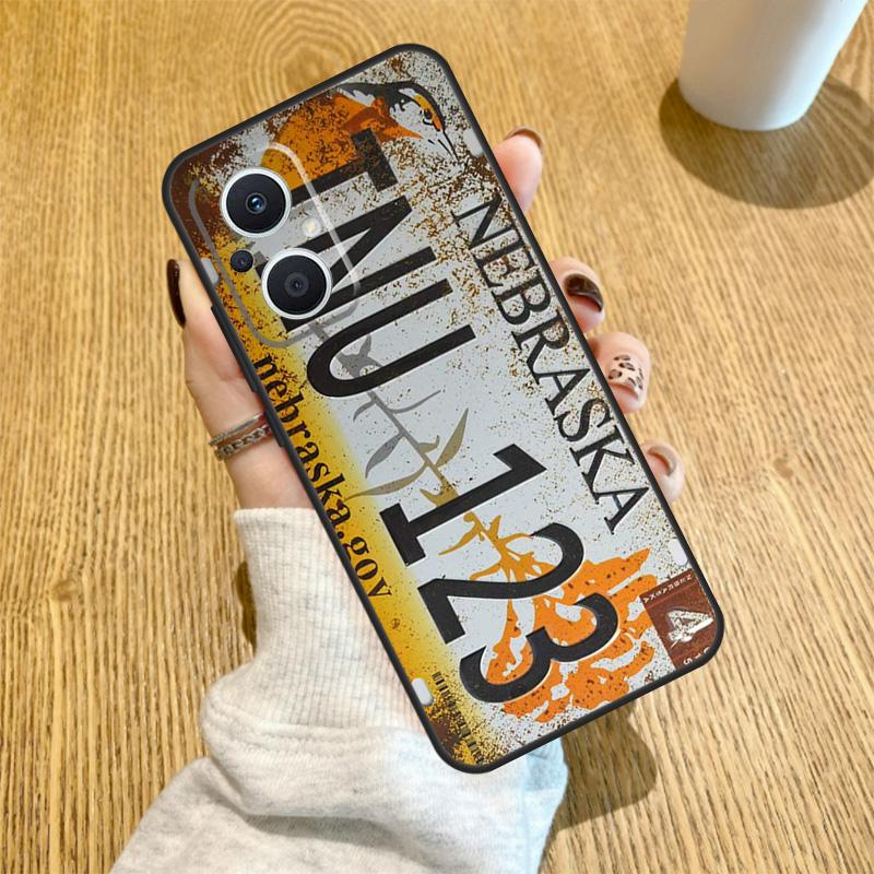Retro Funny License Plate Funda For OPPO Reno 13 F 14F 12F 11F 8T 7 8 Lite 10 11 12 14 OPPO Find X5 X6 X8 X9 Pro Case
