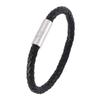 Fashion Men Women Black Brown Genuine Braided Leather Bracelet Stainless Steel Clasp Bracelets Bangles Jewelry