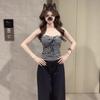 Сексуальные красотки bm стиль с открытыми плечами топ-труба женская летняя верхняя одежда облегающий с бантом на шнуровке красивый топ
