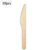 50/100PCS Natural Wooden Disposable Cutlery Set Dessert Cake Knives Forks Spoons for Parties Weddings Cafes Tableware Supplies